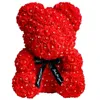 Decorative Flowers Wreaths Diamond Rose Bear Eternal Artificial Roses Foam Flower Diamonds bear rose Valentine's Day Romantic gifts Drop 221122