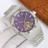 Regarder Diamond Watch Mens Mouvement mécanique automatique Sapphire Sangle en acier inoxydable Watches de mode Montre de Luxe 41 mm es