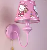 Настенная лампа детская комната светодиодная розовая ткани