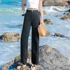 Women's Pants Capris Casual Cotton Linen wide leg Beach pants bohemian loose female vintage high waist Solid color straight trousers women 221122