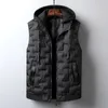 Men's Vests Winter Hooded Men 6XL Plus Size Casual Hat Detachable Thicken Waistcoat Homme Solid Warm Sleeveless Jacket Male 221122