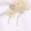 18K Gold Plated Luxury Brand Designers Double Letters Stud Dangle Hoop Geometric Famous Women Long Eardrop Crystal Rhinestone Pearl Chain Earring Wedding Jewerlry