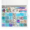 ملحقات سوار DIY Case Case Beads Cains and Tool 305pcs تعيين ألوان حلوى مجوفة حبة الجملة بالجملة