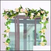 Decorative Flowers Wreaths Simation Rose Artificial Mandala Indoor Silk Flowers Fake Peony Cane Vine Decorate Garlands Birthday We Dhbfw