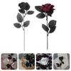 Fleurs décoratives Rose Roses Faux Fleur Bouquets Noirs Diy Vase Décoration Artificielle Simulation Pièce Maîtresse Pography Imitation