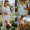 Gorgeous Lace Mermaid Wedding Dresses Bridal Gown Applique Long Sleeves V Neck Sweep Train Custom Made Beach Country Plus Size V De Novia 403 Estido