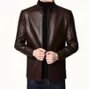 Jackets masculinos Autumn Winter Leather Stand Collar Plus Velvet Social Social Social S 221122