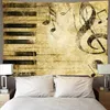 Tapestries Nordic Musical note wall tapestry colorful music background cloth art decor hanging digital printing mural 221122