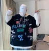Junge Männer Hoodies Sweatershirts Männer Koreanische Version Lose Trenddruck Langarmshirt Ins Herbst und Winter Flut Marke Hip Hop Fake Zweiteiler für College-Studenten