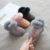 Bottes Enfants Neige 0-10 Ans pour Bébé Rose Filles Enfants Chaussures D'hiver Chaud En Peluche Mode Plateforme Court Noir Gris 221122