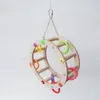 Other Bird Supplies Pet Bird Parrot Wooden Ferris Wheel Play Gym Hanging Swing Ladder Stand Climbing Chew Log Colorful Medium And Small Bird Toy 221122