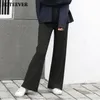 Women's Pants Capris BGTEEVER Autumn Winter Women Thick pant Loose Elastic Waist Straight Leg Knitted Long Pant Ladies Casual Sweater Trouser 221122