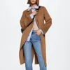 Kvinnors ullblandningar Garaouy Autumn Vintage Casual Simple Classic Long Woolen Coat 3 Colors Cardigan With Belt Overcoat Female Mujer 221122
