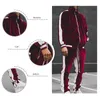 Heren Hoodies Sweatshirts 2 -delige set Tracksuit Men Spring herfst gestreepte jassen Sweatshirts Pocketbroek Casual Gold Velvet Suit Sport Jogging Set 221122