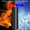 Water Bottles Smart Thermal Led Digital Temperature Display Intelligent Insulation Cup Stainless Steel Thermos Christmas Gifts 221122