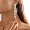 Boucles d'oreilles créatives en résine douce pour femmes, longues pampilles, fleur, tissage Kpop, perle de graine, pendentif