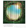 Shower Curtains 2 Pieces Bathroom Curtain Natural Scenery Drape Living Room Decor Bath Screen With Hook
