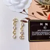 Zarte Designbuchstaben herzförmige Diamant Quasten -Charm Designer Ohrringe vorgestellten Perlenzubehör High -End -Modegeschenk für Frauen