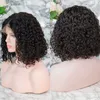 Synthetic Wigs Wig Caps Front lace high temperature silk black chemical fiber headgear wig partial small curly wave short female 221122