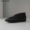 Dress Shoes Designer The Row new fur integrated wool one foot nun comfortable warm woolen single shoes for women