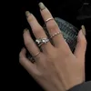 Klusterringar mode fj￤rilsring set silver vintage justerbara kvinnor finger s￶t k￤rlek hj￤rtsmycken br￶llop fest g￥va till cool flicka