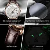 Avanadores de pulso JSDUN Men Watches Automático relógio mecânico de couro Tourbillon Sport Relógio Casual Business RELOJES HOMBRE RETRO WRISTWATCH