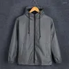 Herren Jacken Leuchtende Jacke Frühling Herren Reflektierende Dünne Kapuze Mode Männer Sonnenschutz Mantel Paar Windjacke Baseball Oberbekleidung