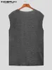 Herren -Tanktops Incerun gutaussehende gut sitzende Tops Männer ärmellose Deep Vneck Weste Fashion Casual männlicher Tanktops S5XL 221122