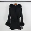 Miscele di lana femminile di vera giacca inverno vera pelliccia inverno femminili polsini naturali cottani cassa cassa in oversize signore esterni 221122 221122