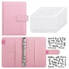 Notepads A6 PU Leather Binder Binder Notevores نظام الأظرف النقدية المحددة مع جيوب مقابل توفير المال منظم 221122