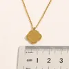 Never Fading Gold Plated Luxury Brand Designer Pendants Necklaces Stainless Steel Double Letter Choker Pendant Necklace Chain Jewelry Accessories Gifts AA1266