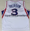 Allen 3 Iverson Forma Georgetown Hoyas Basketbol Jerrsey Üniversite Üniversitesi Gömlekler Erkek Dikişli S-XXL