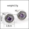 Boutons de manchette Rond Cristal Diamant Boutons De Manchette Chemise D'affaires Formelle Bouton De Manchette Bouton Pour Hommes Bijoux De Mode Cadeau Drop Delivery Cufflin Dhm8K