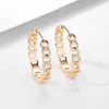 Hoop Earrings Korea Creative Design Chain Link Big Circle Personality Luxury Shiny Zircon Party Wedding Female Exquisite Jewelry Gift