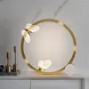 Настольные лампы скандинавские чердак светодиодные акриловые бабочки творческий золотой кольцо -кольцо ресторан спальня кафе