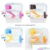 Fournitures pour petits animaux Cage pour hamster à double couche Facile à installer Maison de cobayes en plastique pratique Mode de vie sain Sapin coloré mignon Dhsjh