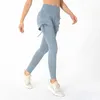 Conjuntos activos Leggings de cintura alta para mujer Runing Trining Deportes Pantalones de yoga Chica Jogger Shaping Fitness Pant Mujeres Dos en uno Conservador sdgfdgdf