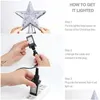 Christmas Decorations Christmas Decorations Ourwarm 3D Glitter Star Led Tree Topper With Built-In Rotating White Snowflake Projector Dh8K5