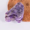 Gua Sha Massage Tool Natural Stone Crystal Rose Quartz Ansiktsskrapning Bord Skönhet Skinvård Amethyst Guasha Board Massager