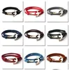 Charm Bracelets Mticolor Leather Bracelet Handmade Genuine Cuff Wrap Bracelets Adjustable Ship Anchor Jewelry Drop Delivery 2021 Dhnxg