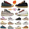 2023 Designer Mesh Shoes Boot Uomo Donna Laceup Straordinaria Sneaker Pelle goffrata Curb Sneakers Pelle di vitello Gomma Nappa Suola con plateau Scarpa