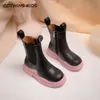 Boots Kids осень детей мода повседневная лодыжка High Topeae для девочек обувь водонепроницаемая толстая подошва платформа 221122