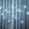 Juldekorationer Ljus År Garland LED SNOWFLAKE FAIRY CURTIN STRING FÖR RUM HELSE HEMPARY DECOR 221122