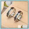 Anillos de banda Anillos de banda de dragón Acero inoxidable Negro para hombres Mujeres Joyería de moda Regalo Anillo de entrega de gota DHSZI