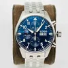 Hochwertige IWC-Uhr, mechanische Pilotenarmbanduhr, Luxus, VE6Q 3777 Factory V2 Version 43 mm, 7750 Chronograph