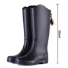 Bottes de pluie en caoutchouc imperméables pour femmes mode bottes hautes noires décontracté léger cuisine lavage de voiture travail mi-mollet botte d'eau