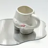 머그잔 가와이 세라믹 귀여운 커피 컵 밀크 젖 밀크 차수의 창조적 핀치 벨리 선물 도자기 커피 221122