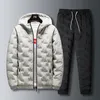 Heren down parka's dikker jas met broek sets winter warme parka tracksuit heren casual bovenkleding jas chaquetas hombre 221122