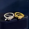 Cluster Rings 2022 Luxury Jewelry Bow 925 Silver Real Gold Color Plated Party Pave Setting Zircon Fashion For Women Gifts