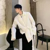 Abiti da uomo Design asimmetrico Coulisse Blazer da uomo Cappotto da abito nero allentato gotico Blazer bianco elegante alla moda Giacca casual